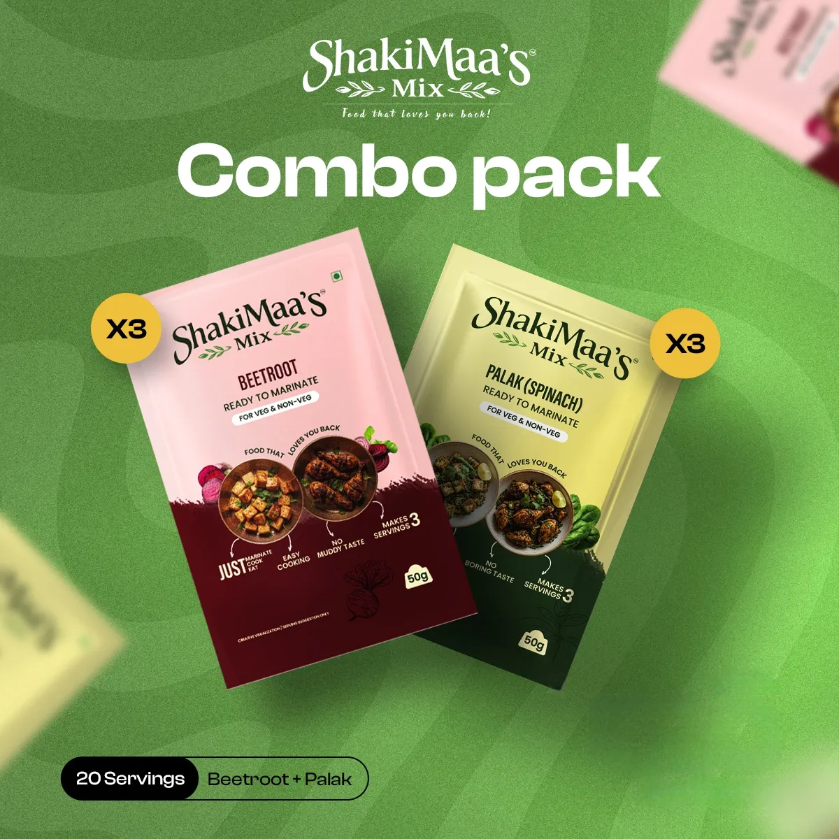 Beetroot masala + Palak masala combo