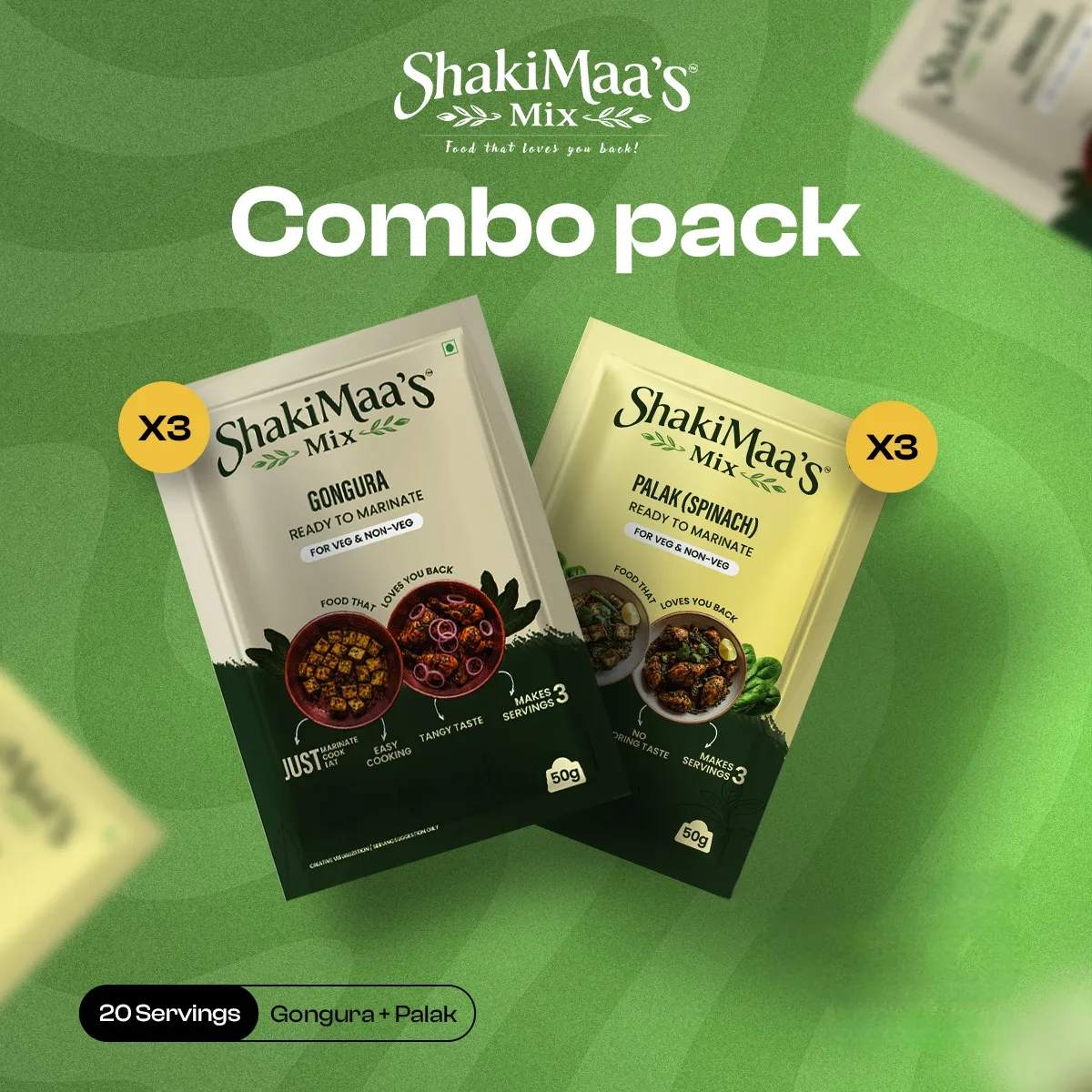 Gongura masala + Palak masala combo